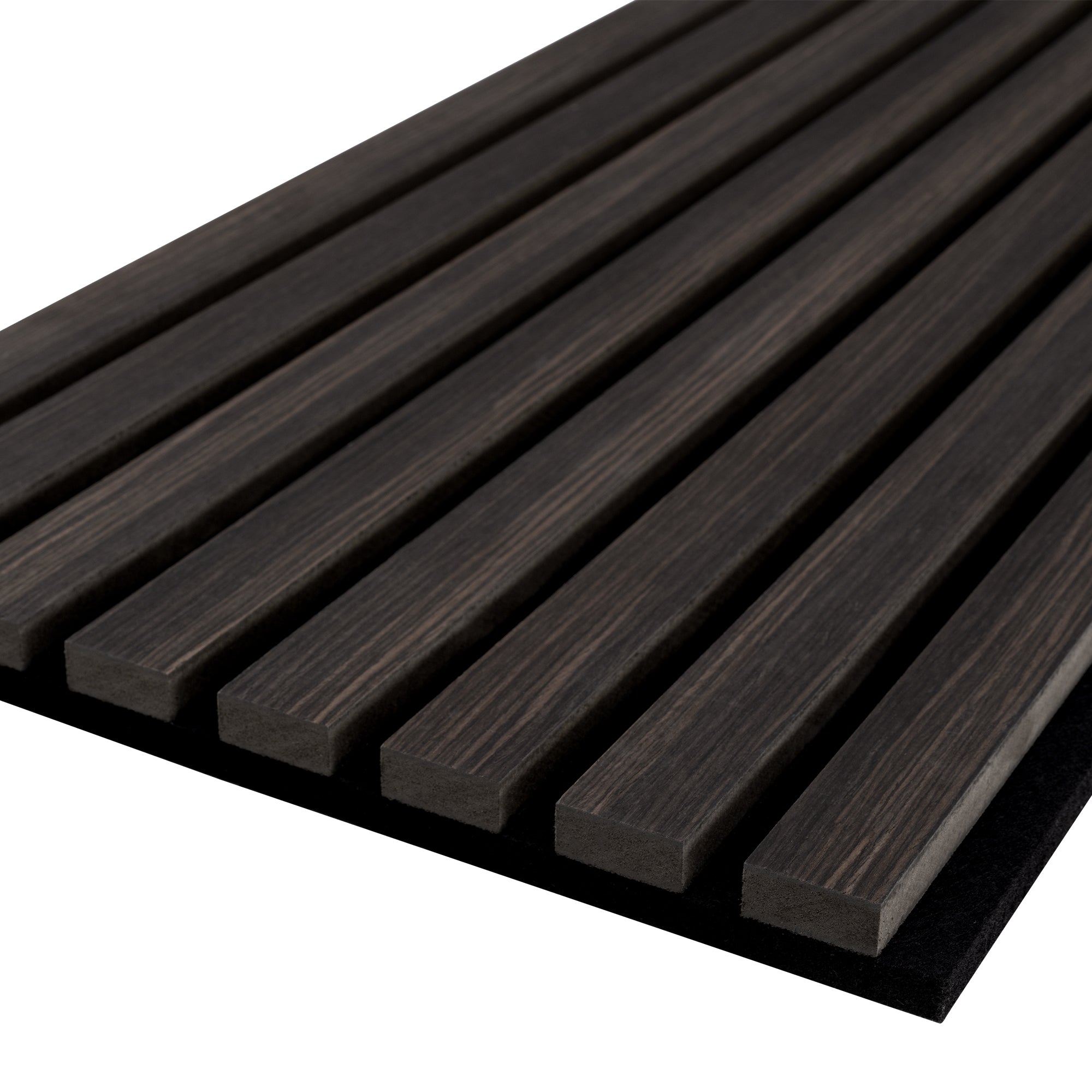 Acoustic Slat Wood Wall Panel - Smoked Walnut & Black Felt