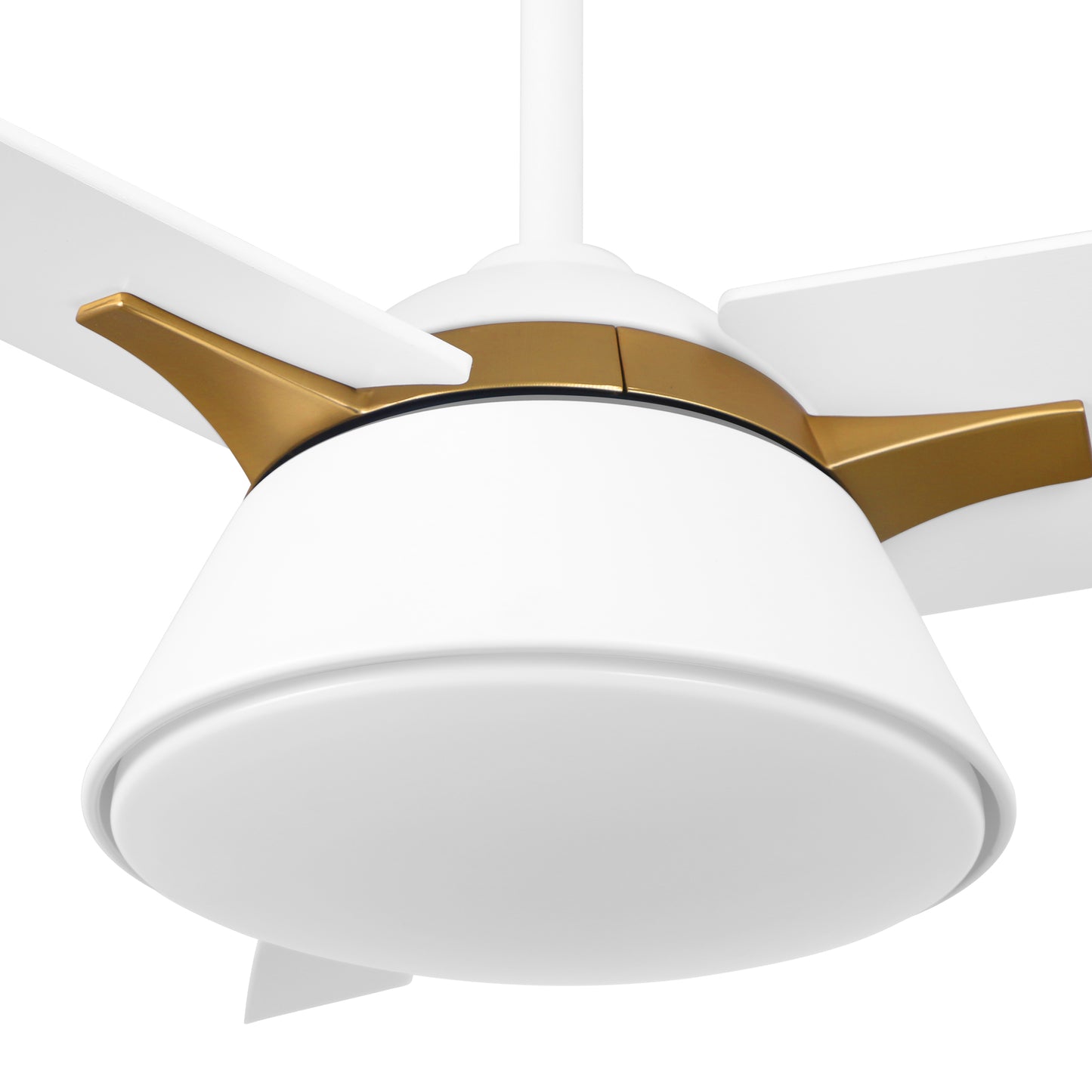 Carro KENORA 48 inch 3-Blade Ceiling Fan with LED Light Kit & Remote Control - White/White (Gold Detail)