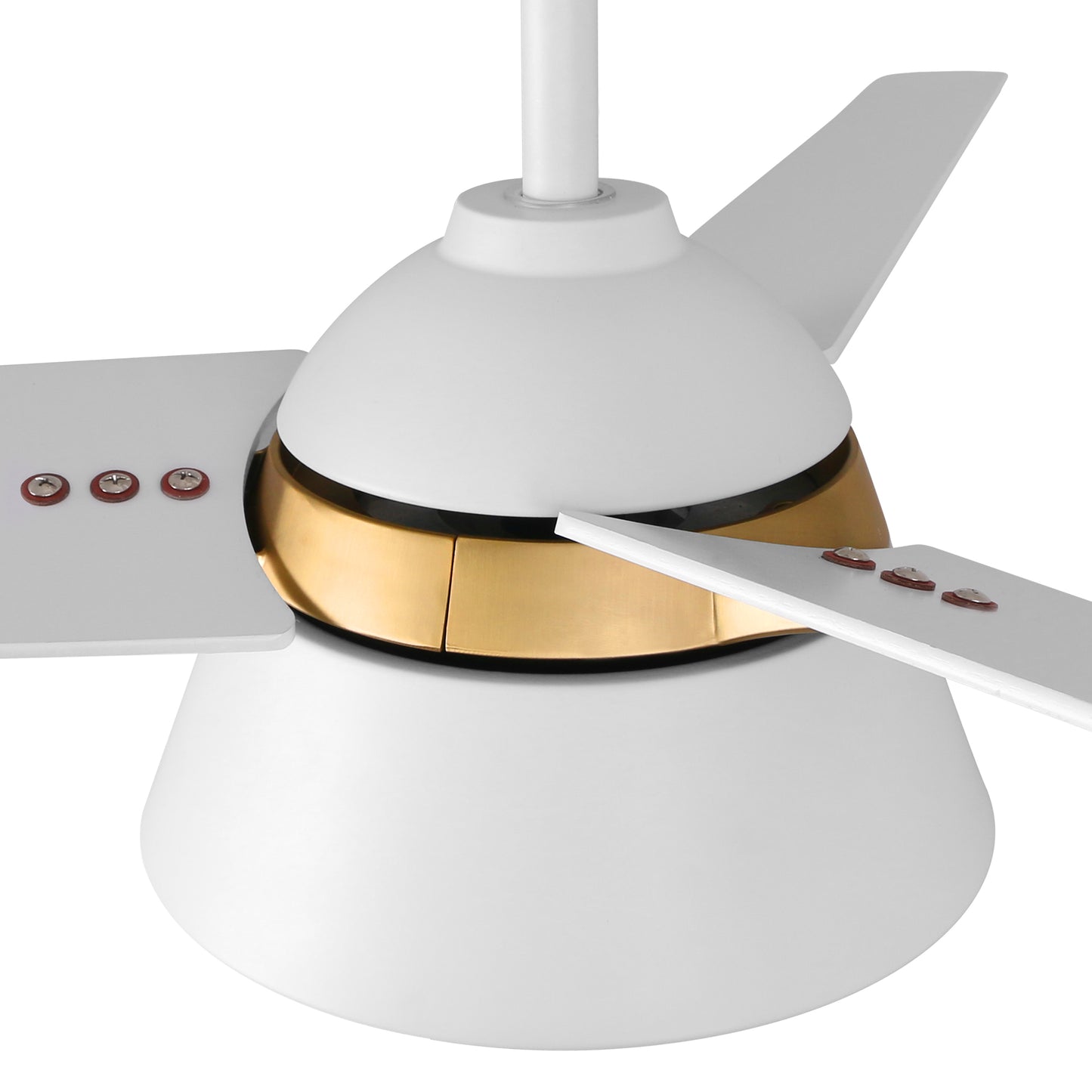Carro KENORA 48 inch 3-Blade Ceiling Fan with LED Light Kit & Remote Control - White/White (Gold Detail)