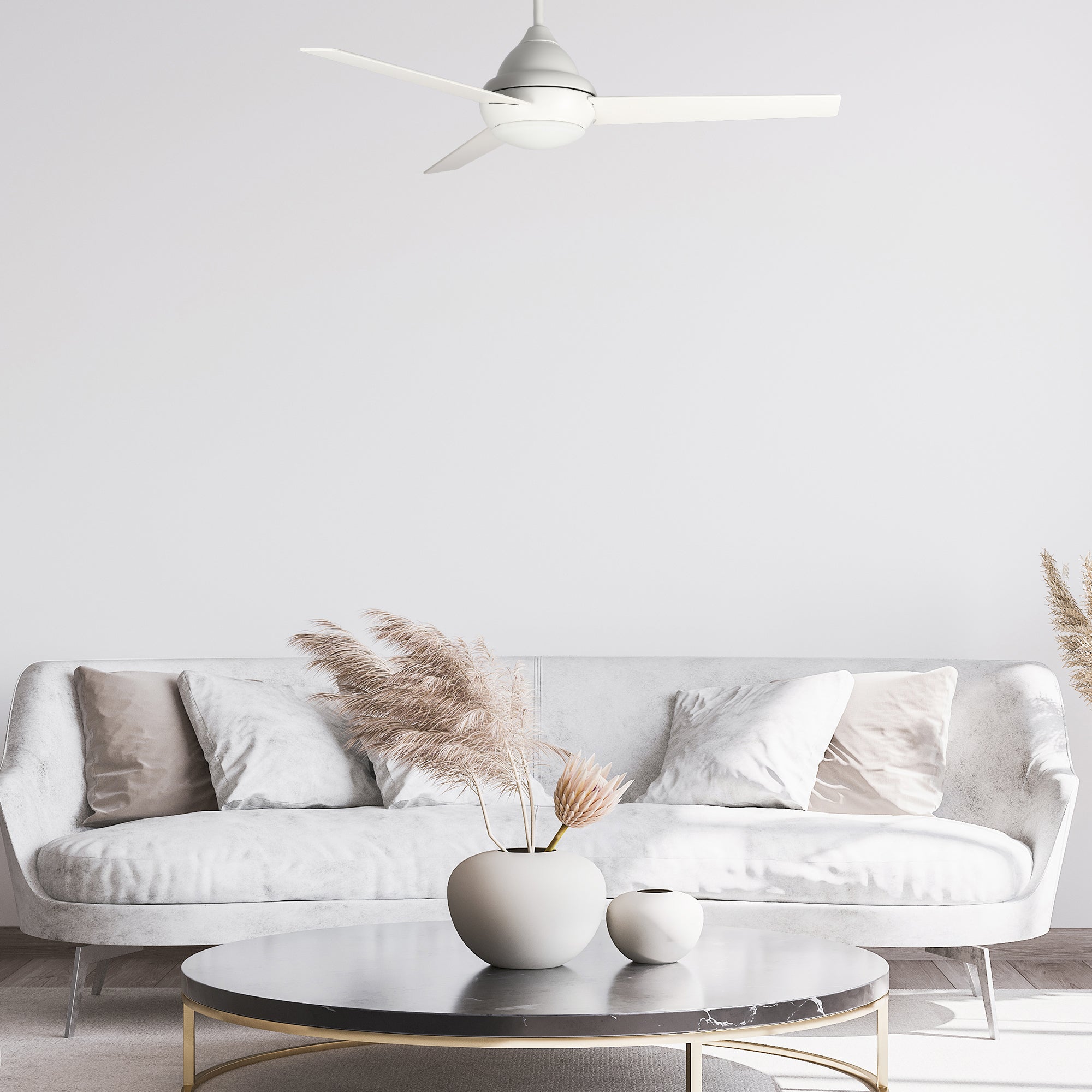 Carro Home KENDRICK 52 inch 3-Blade Ceiling Fan with LED Light Kit & Remote Control - White/White
