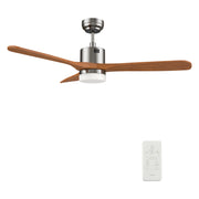 Carro PALMER 52 inch 3-Blade Smart Ceiling Fan with LED Light Kit & Remote- Silver/Antique Walnut