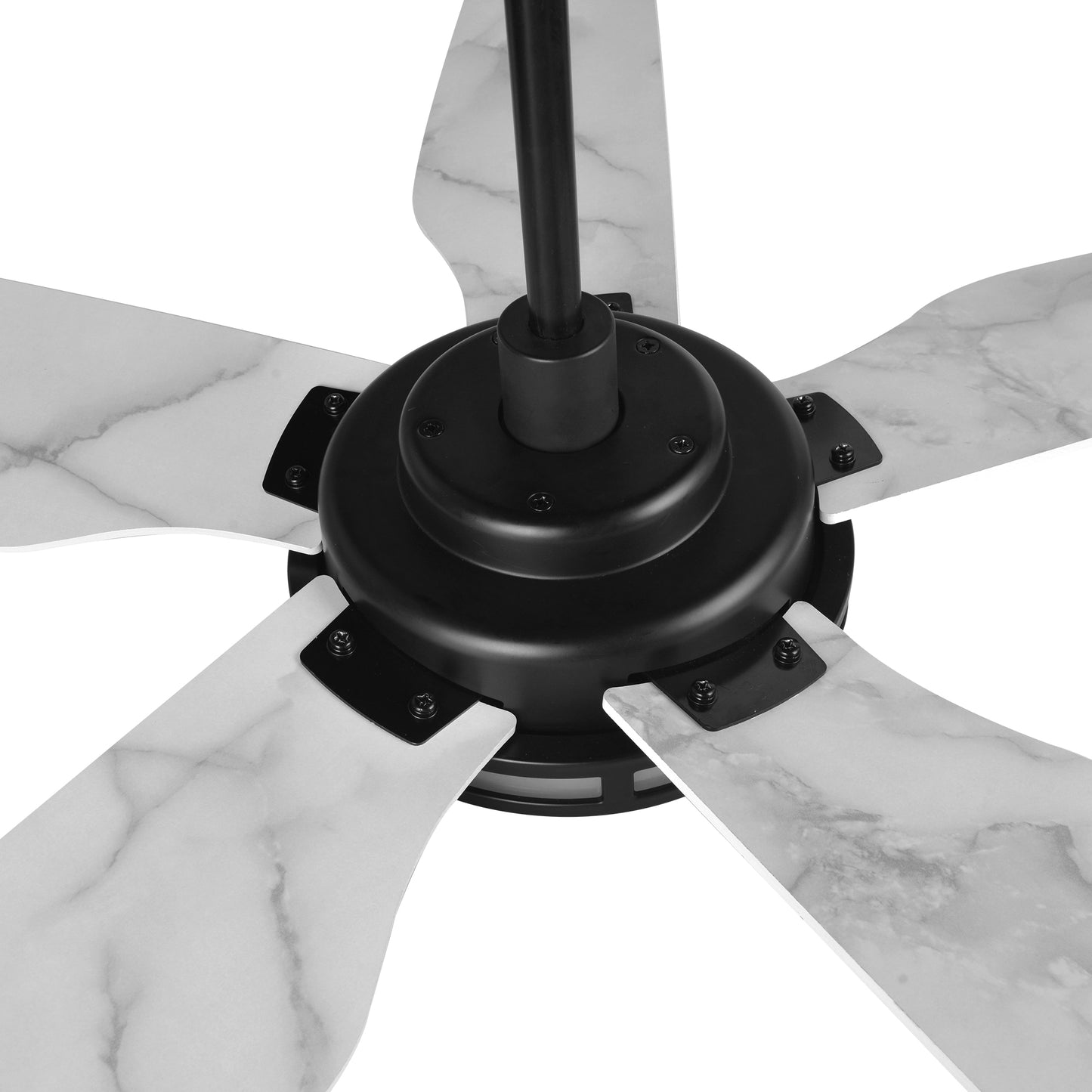 Carro ELIRA 52 inch 5-Blade Smart Ceiling Fan with LED Light Kit & Remote - Black/Marble Pattern fan blades
