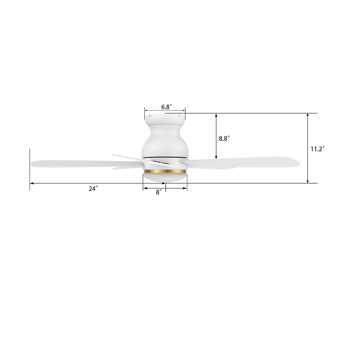 Carro DUBOIS 48 inch 5-Blade Flush Mount Smart Ceiling Fan with LED Light Kit & Remote- White/White
