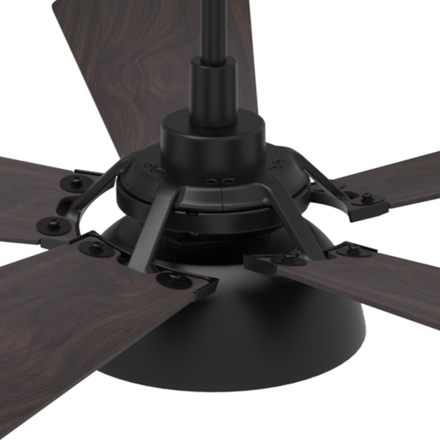 Carro Home WINSTON 52 inch 5-Blade Smart Ceiling Fan with LED Light Kit & Remote Control- Black/Walnut Wood Fan Blades