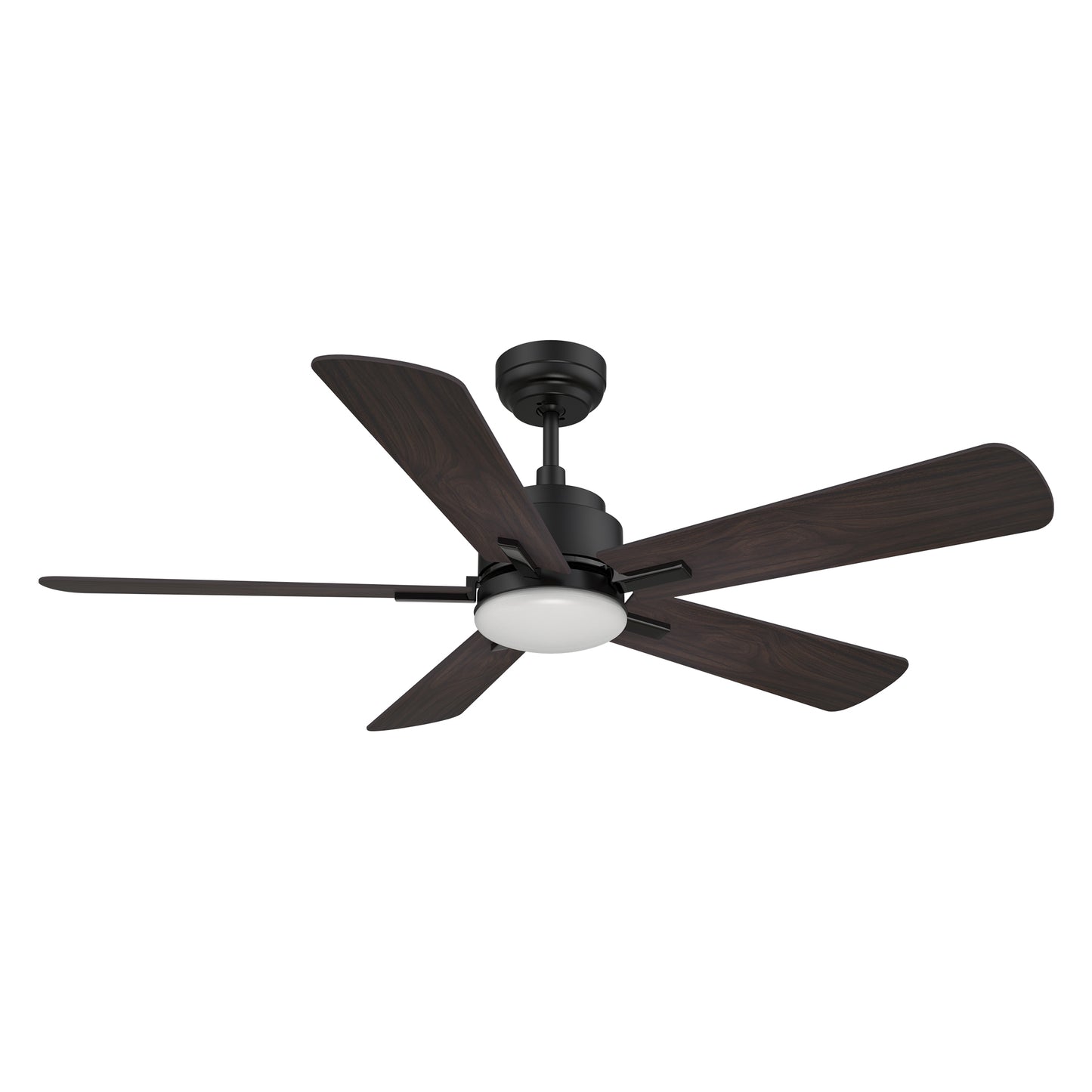 Carro OLINDA 52 inch 5-Blade Smart Ceiling Fan with LED Light Kit & Remote- Black/Walnut & Barnwood (Reversible Blades)