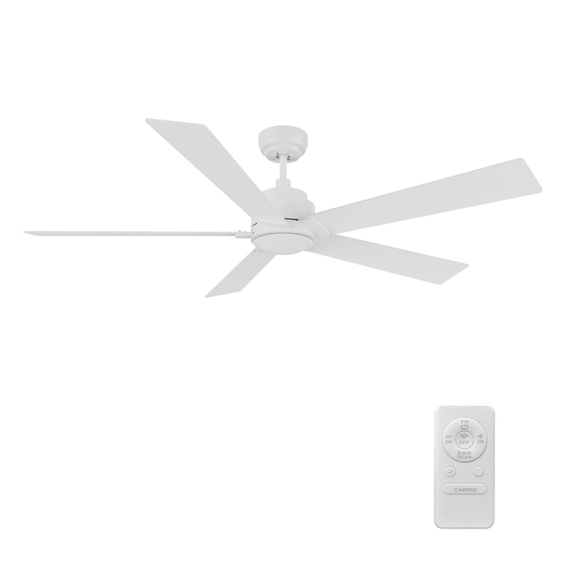 Lurgan 60 inch 5-Blade Ceiling Fan with Remote - White/Light Wood & White Reversible Blades (No Light)