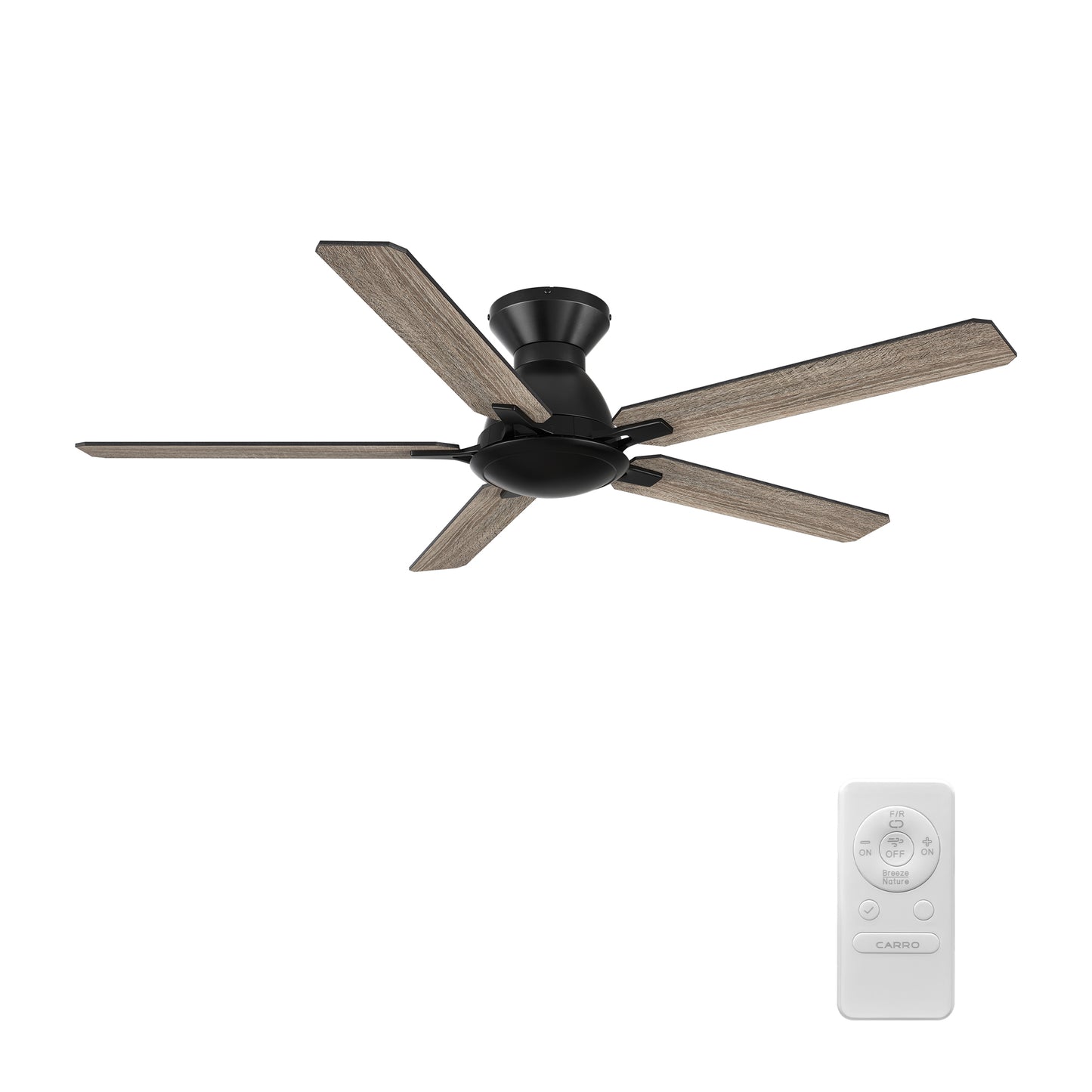 Kipton 52 inch 5-Blade Ceiling Fan with Remote Control - Black/wooden/Walnut