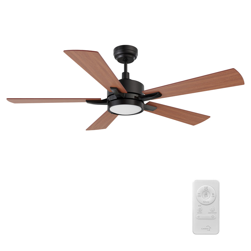 Surrey 56 inch 5-Blade Ceiling Fan with LED Light Kit & Remote Control- Black/Wood Finish (Reversible Blades)
