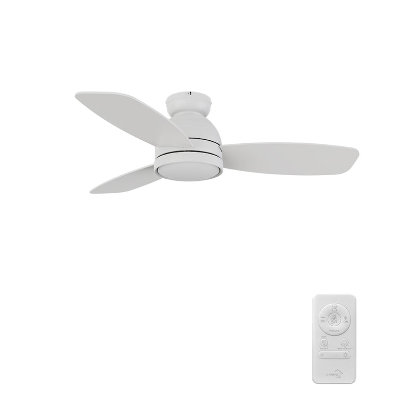 Rushmoor 44 inch 3-Blade Ceiling Fan with LED Light Kit & Remote Control - White