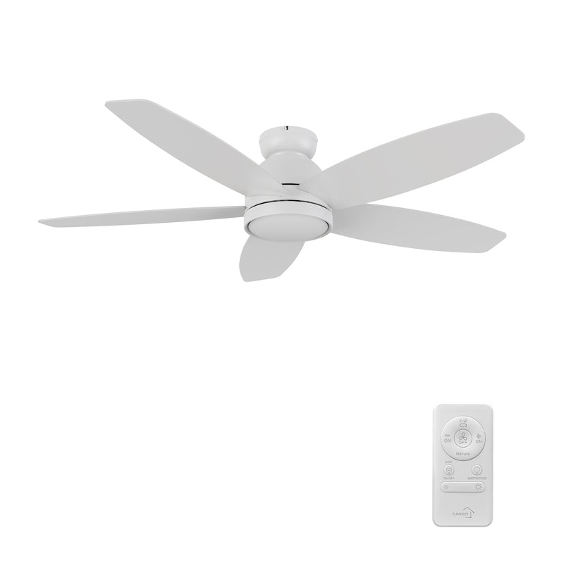 Webster 52 inch 5-Blade Ceiling Fan with LED Light Kit & Remote Control - White