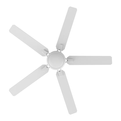 Kipton 52 inch 5-Blade Ceiling Fan with LED Light Kit & Remote Control - White