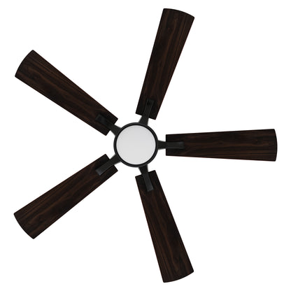 Surrey 56 inch 5-Blade Ceiling Fan with LED Light Kit & Remote Control- Black/Wood Finish (Reversible Blades)