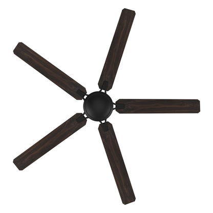 Dunkirk 60 inch 5-Blade Ceiling Fan with Remote Control - Black/Walnut & Barnwood (Reversible Blades) No Light Fan