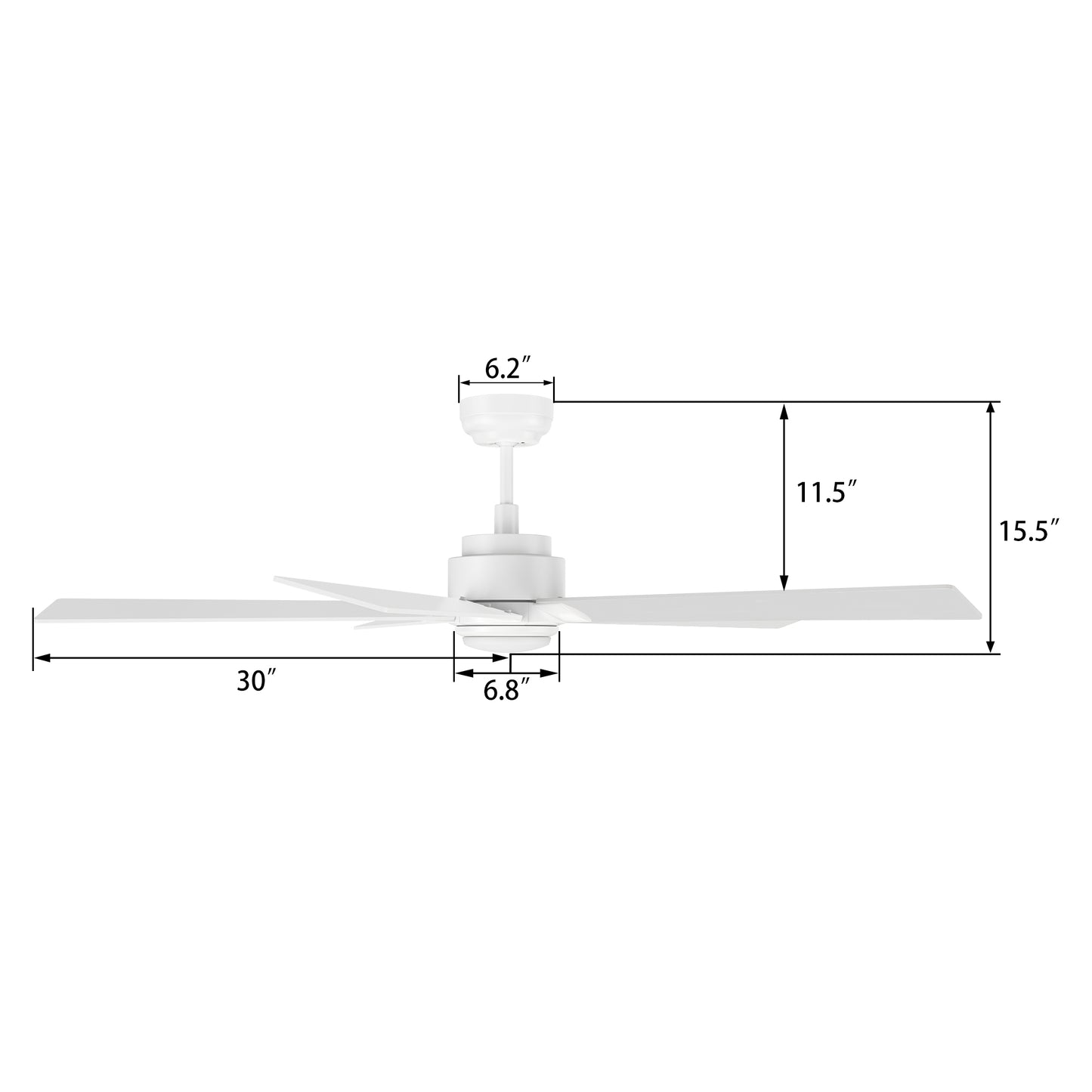 Chantal 60 inch 5-Blade Ceiling Fan with LED Light & Remote Control - White (Reversible Blades)