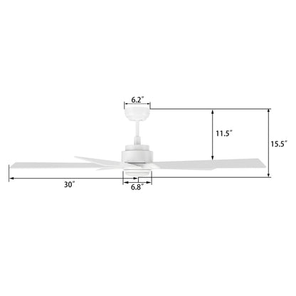 Chantal 60 inch 5-Blade Ceiling Fan with LED Light & Remote Control - White (Reversible Blades)