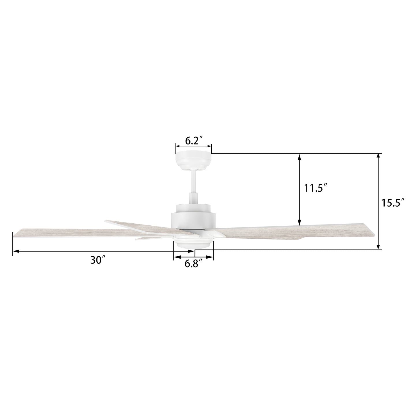 Chantal 60 inch 5-Blade Ceiling Fan with LED Light & Remote Control - White (Reversible Blades)