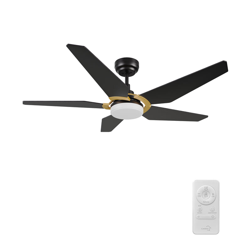 Lumaria 52 inch 5-Blade Ceiling Fan with LED Light Kit & Remote Control - Black