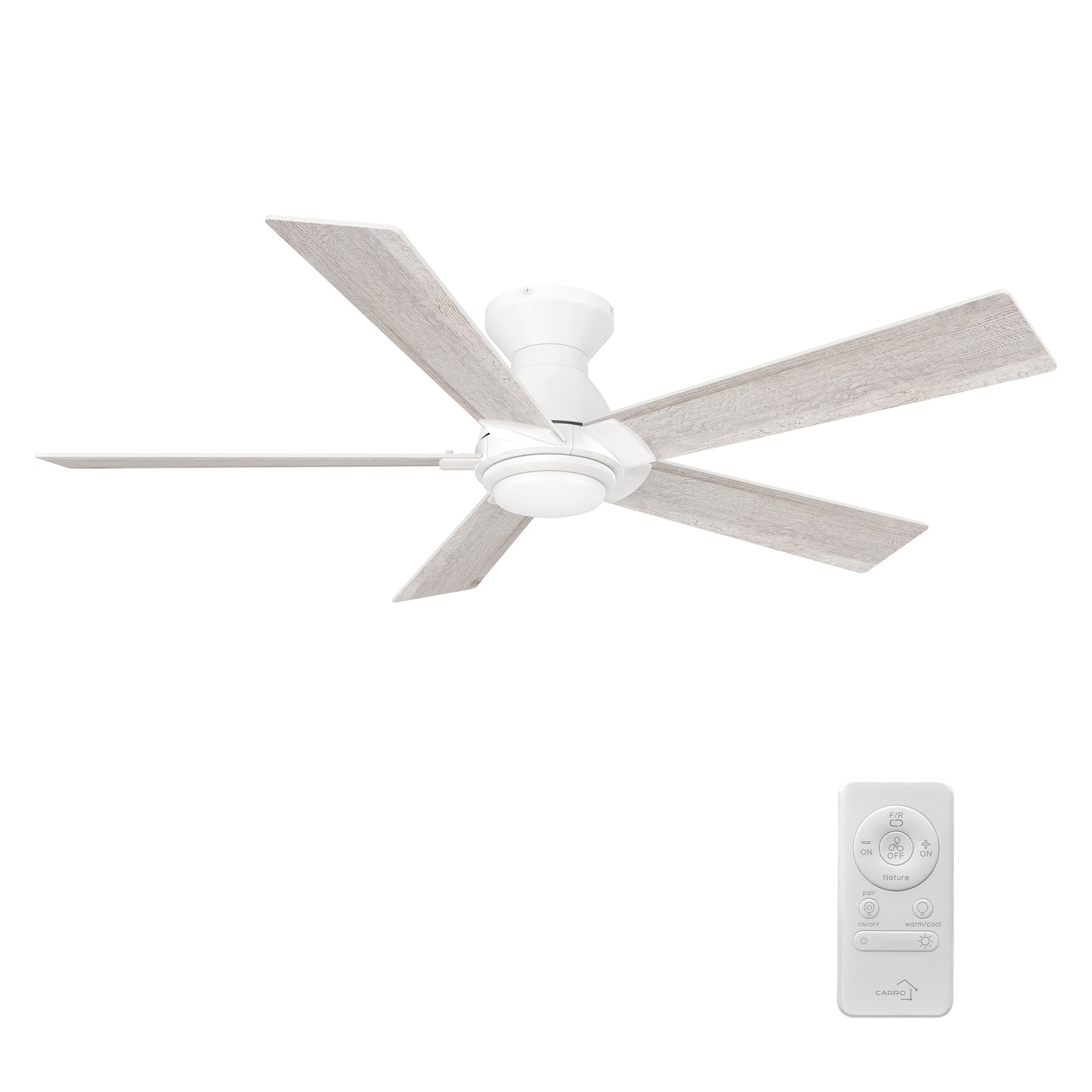 Clayton 52 inch 5-Blade Ceiling Fan with Remote- White