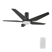 Lund 52 inch 5-Blade Ceiling Fan with LED Light Kit & Remote Control - Black