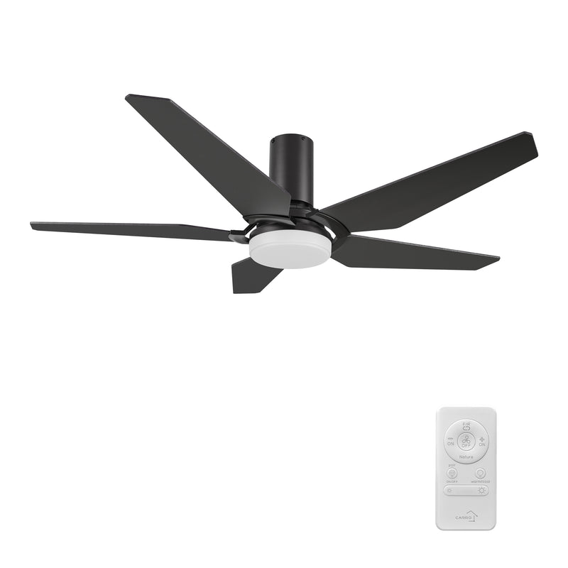 Lund 52 inch 5-Blade Ceiling Fan with LED Light Kit & Remote Control - Black