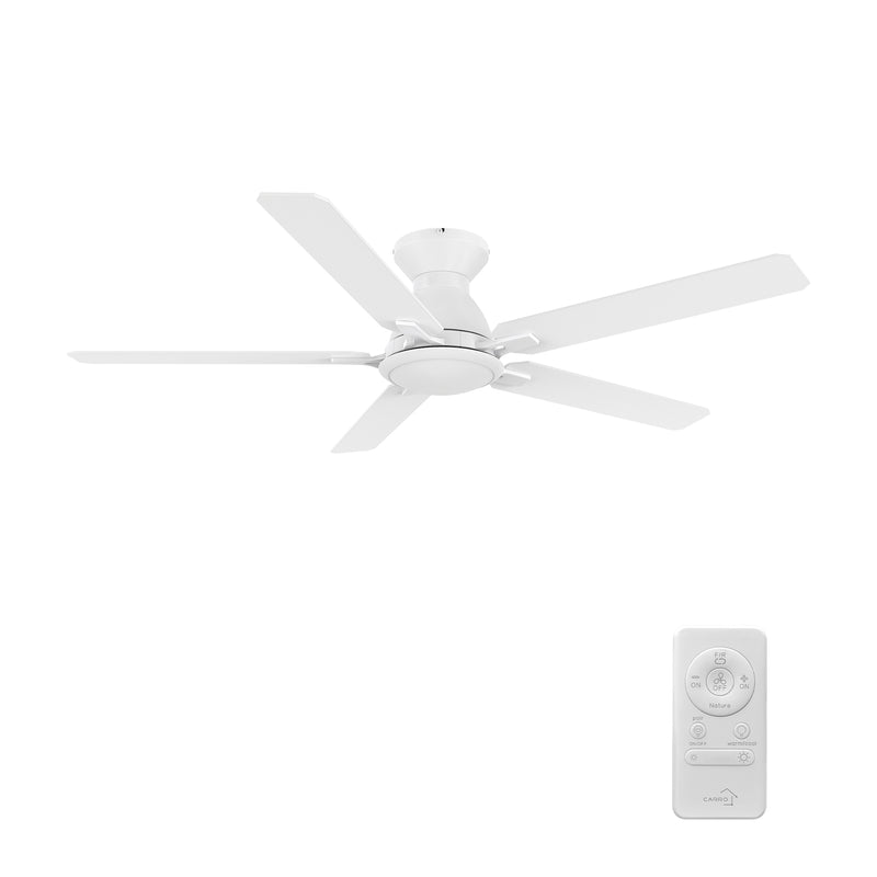 Kipton 52 inch 5-Blade Ceiling Fan with LED Light Kit & Remote Control - White