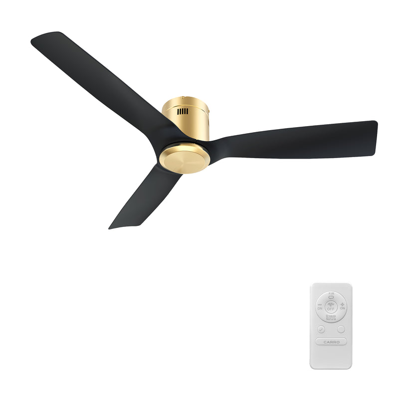 Skara 52 inch 3-Blade Ceiling Fan with Remote Control - Gold