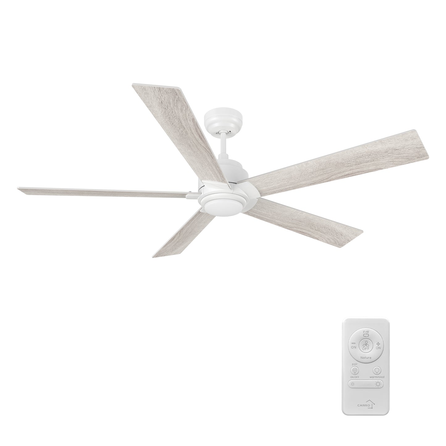 Chantal 60 inch 5-Blade Ceiling Fan with LED Light & Remote Control - White (Reversible Blades)