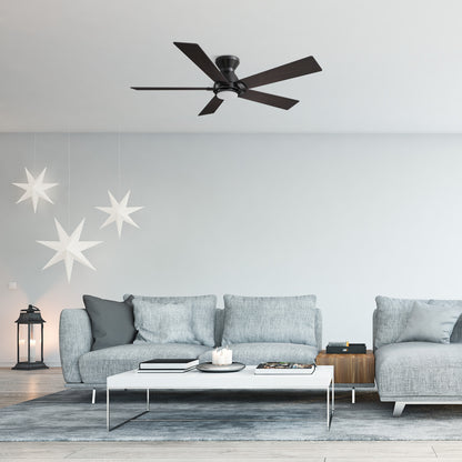 Clayton 52 inch 5-Blade Ceiling Fan with LED Light & Remote Control - Black/Walnut & Barnwood (Reversible Blades)