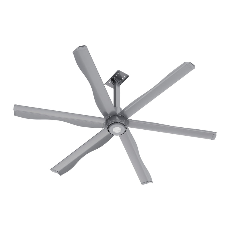 ZENON 8ft 6-Blade 120V Commercial HVLS Fan with Wall Control - Silver