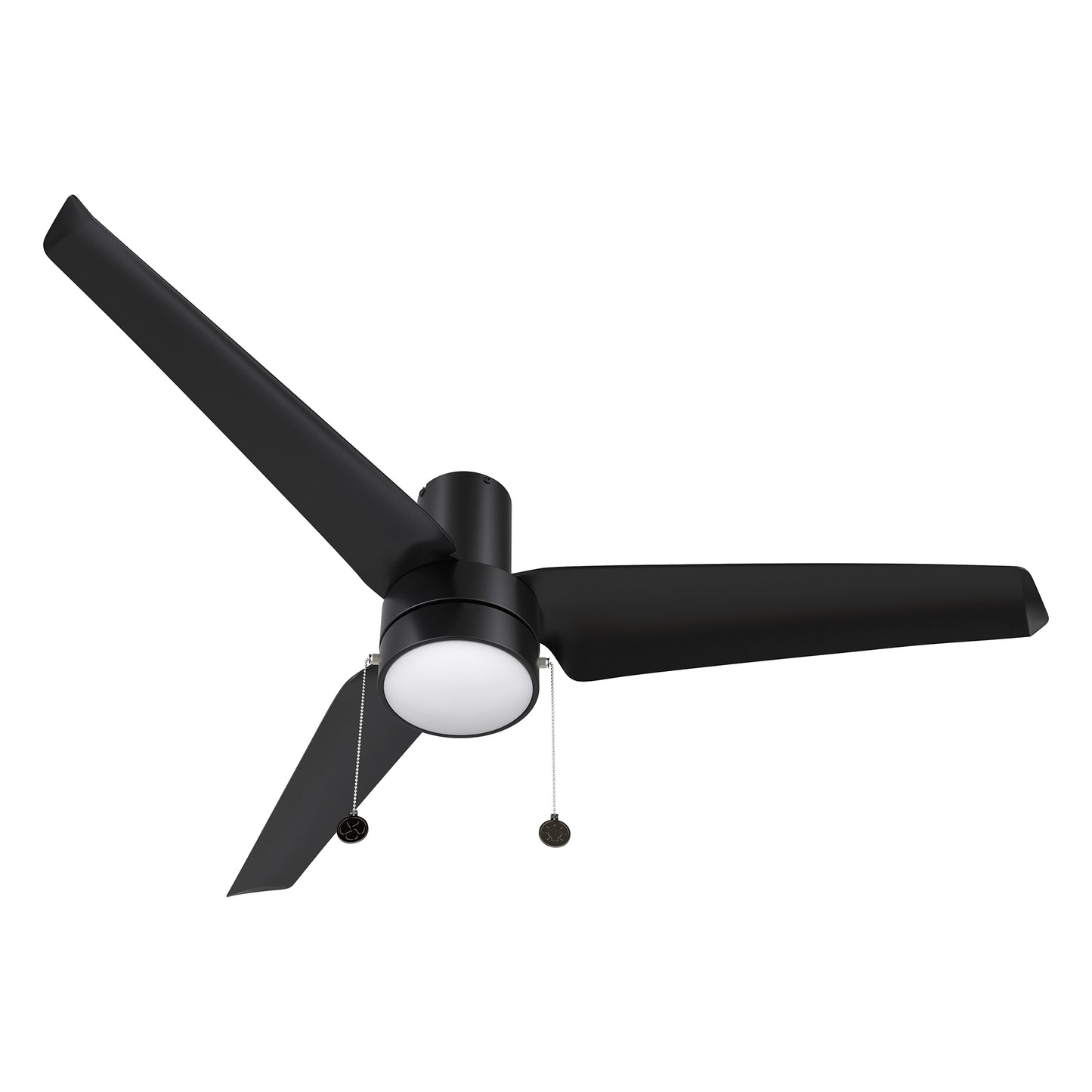 Carro USA REXTON 52 inch 3-Blade Flush Mount Ceiling Fan with Pull Chain - Black/Black