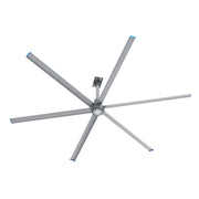ZENON 12ft 6-Blade 120V Commercial HVLS Fan with Wall Control - Silver