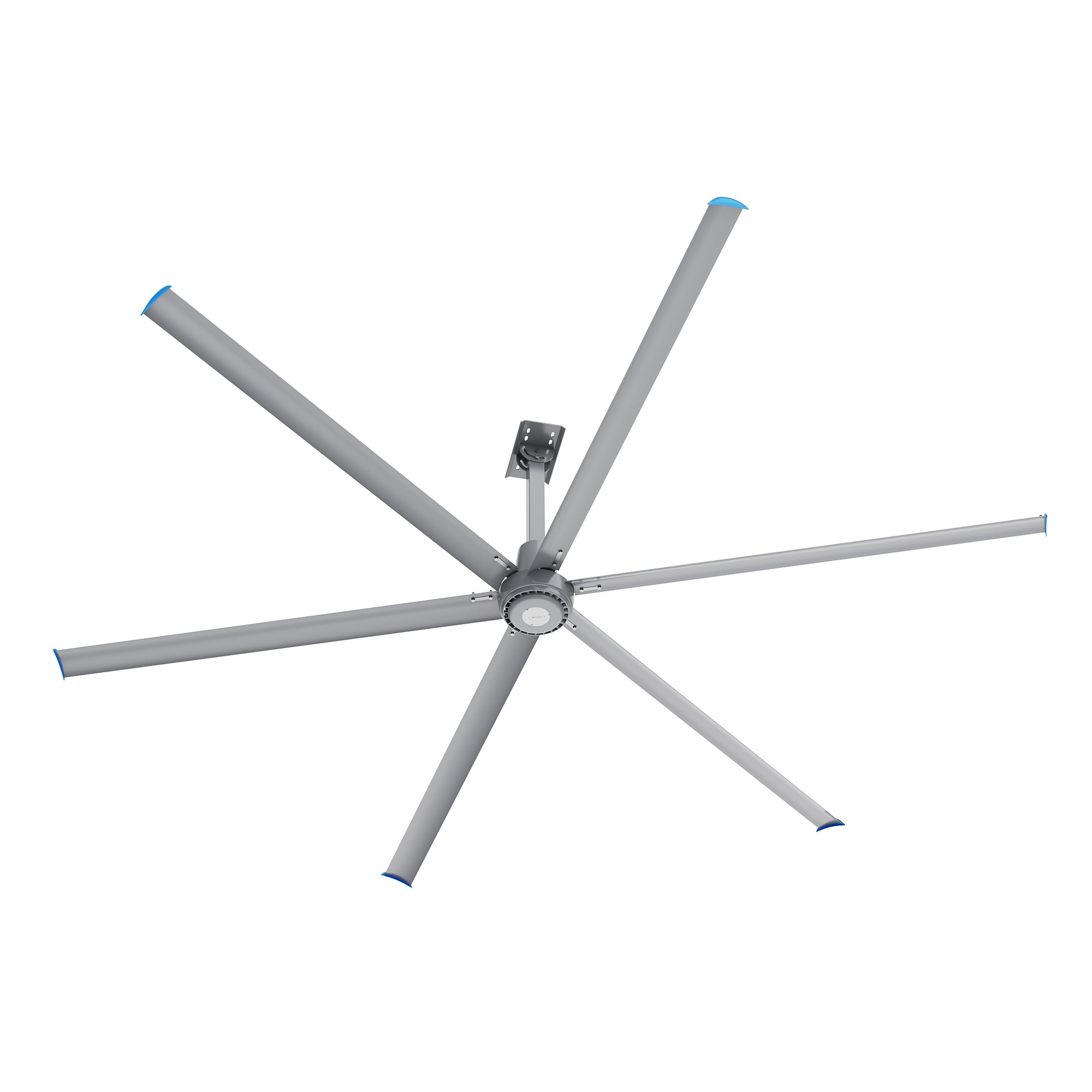ZENON 12ft 6-Blade 120V Commercial HVLS Fan with Wall Control - Silver
