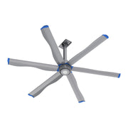 ZENON 8ft 6-Blade 120V Commercial HVLS Fan with Wall Control - Silver
