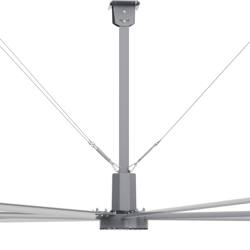 VISBY 6-Blade 24ft 480V Industrial HVLS Fan with Wall Control - Silver