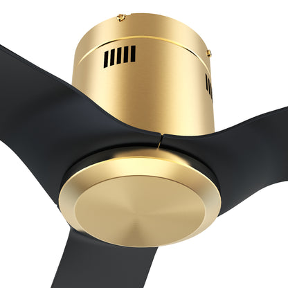 Skara 52 inch 3-Blade Ceiling Fan with Remote Control - Gold