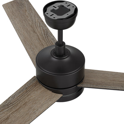 Valkyrie 52 inch 3-Blade Ceiling Fan with LED Light & Remote Control - Black