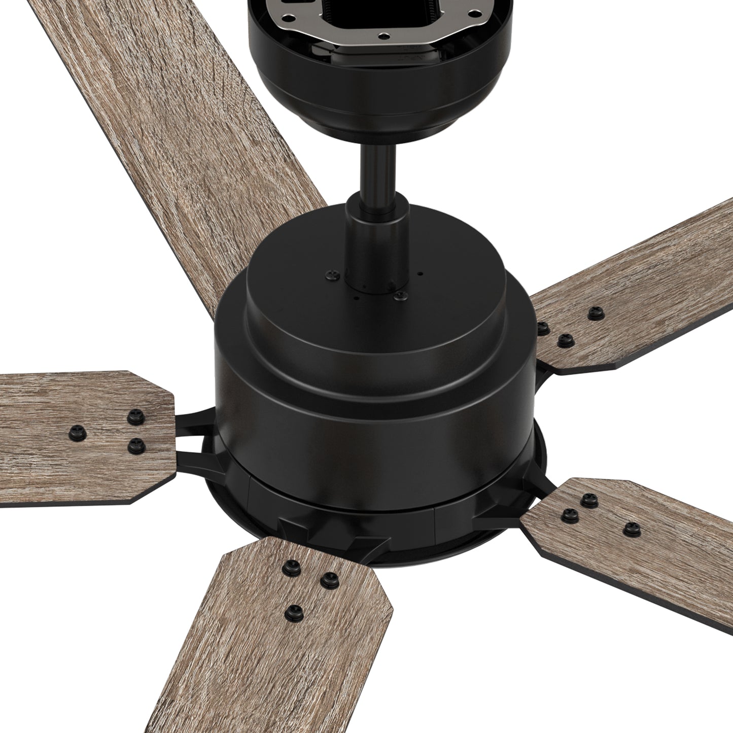 Dunkirk 60 inch 5-Blade Ceiling Fan with Remote Control - Black/Walnut & Barnwood (Reversible Blades) No Light Fan