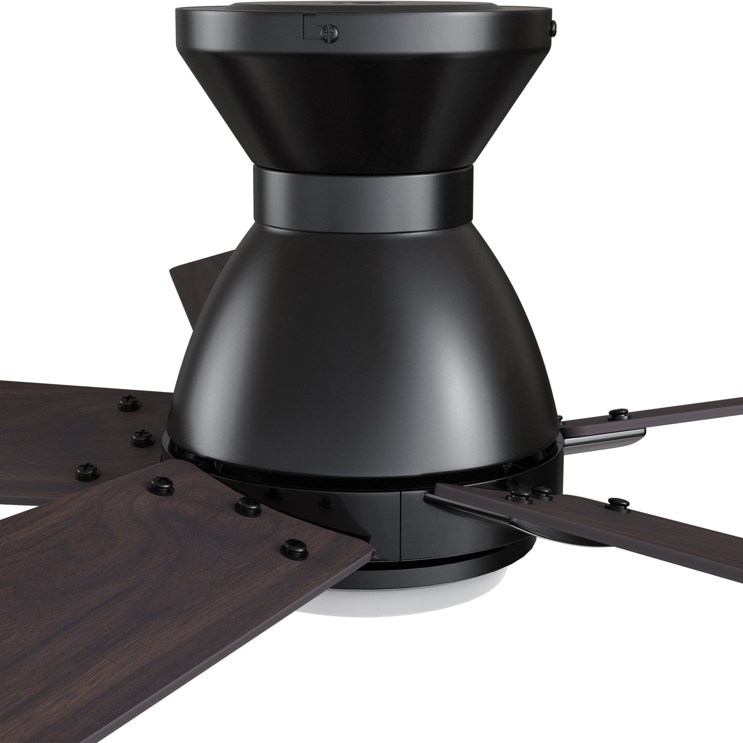 Clayton 52 inch 5-Blade Ceiling Fan with LED Light & Remote Control - Black/Walnut & Barnwood (Reversible Blades)