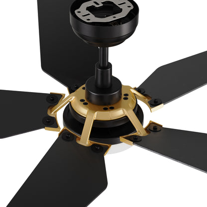 Lumaria 52 inch 5-Blade Ceiling Fan with LED Light Kit & Remote Control - Black