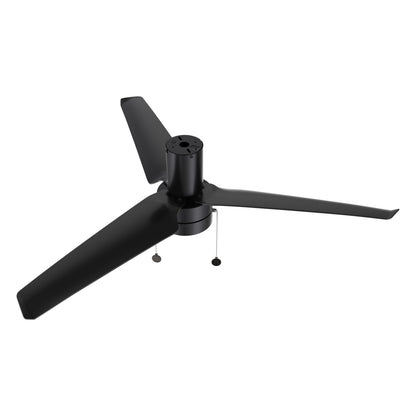 Carro USA REXTON 52 inch 3-Blade Flush Mount Ceiling Fan with Pull Chain - Black/Black