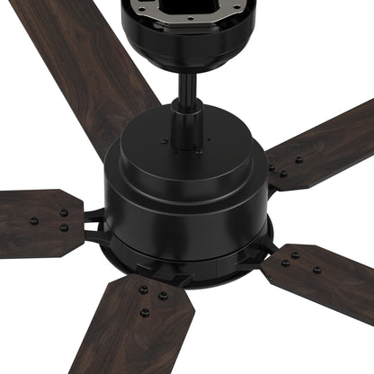 Dunkirk 60 inch 5-Blade Ceiling Fan with Remote Control - Black/Walnut & Barnwood (Reversible Blades) No Light Fan