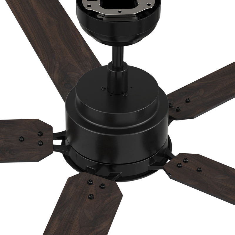 Dunkirk 60 inch 5-Blade Ceiling Fan with Remote Control - Black/Walnut & Barnwood (Reversible Blades)