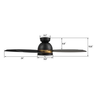 Webster 48 inch 5-Blade Ceiling Fan with LED Light Kit & Remote Control - Black