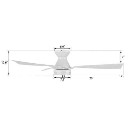 Stratford 52 inch 3-Blade Ceiling Fan with Remote - White