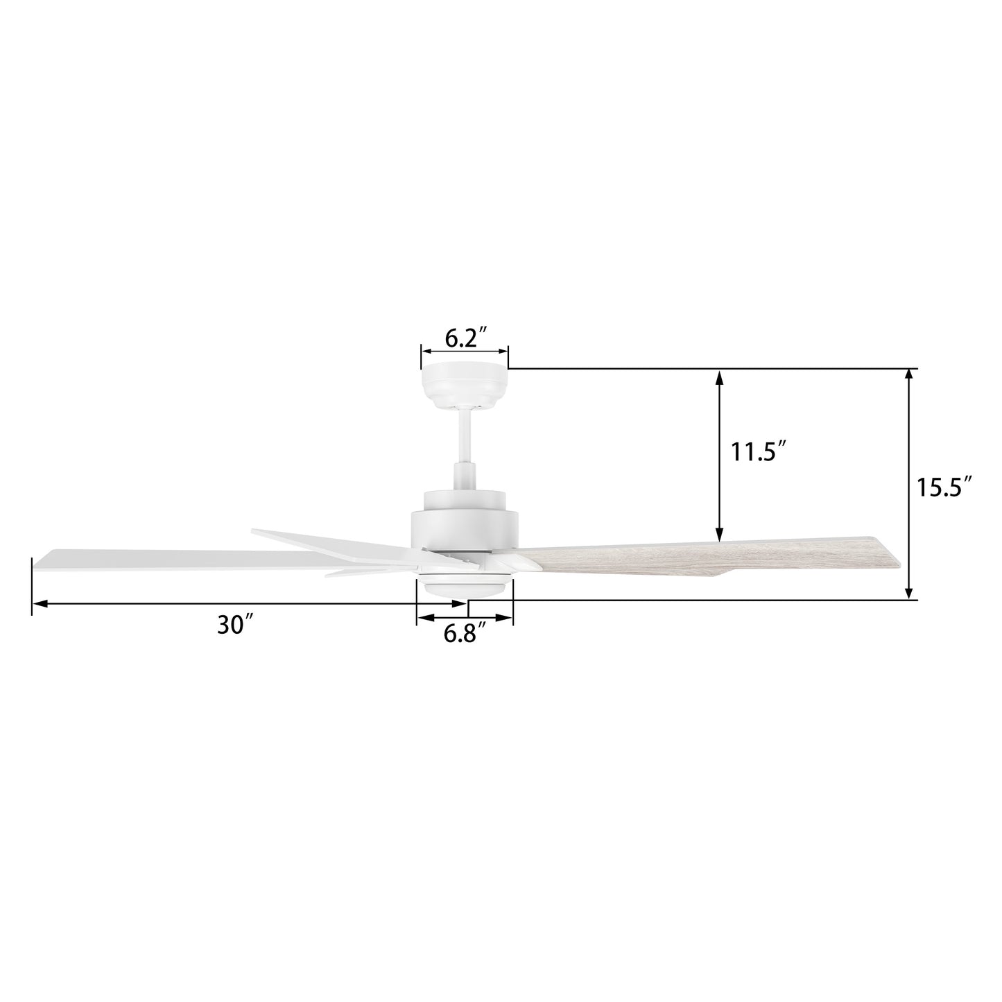 Chantal 60 inch 5-Blade Ceiling Fan with LED Light & Remote Control - White (Reversible Blades)