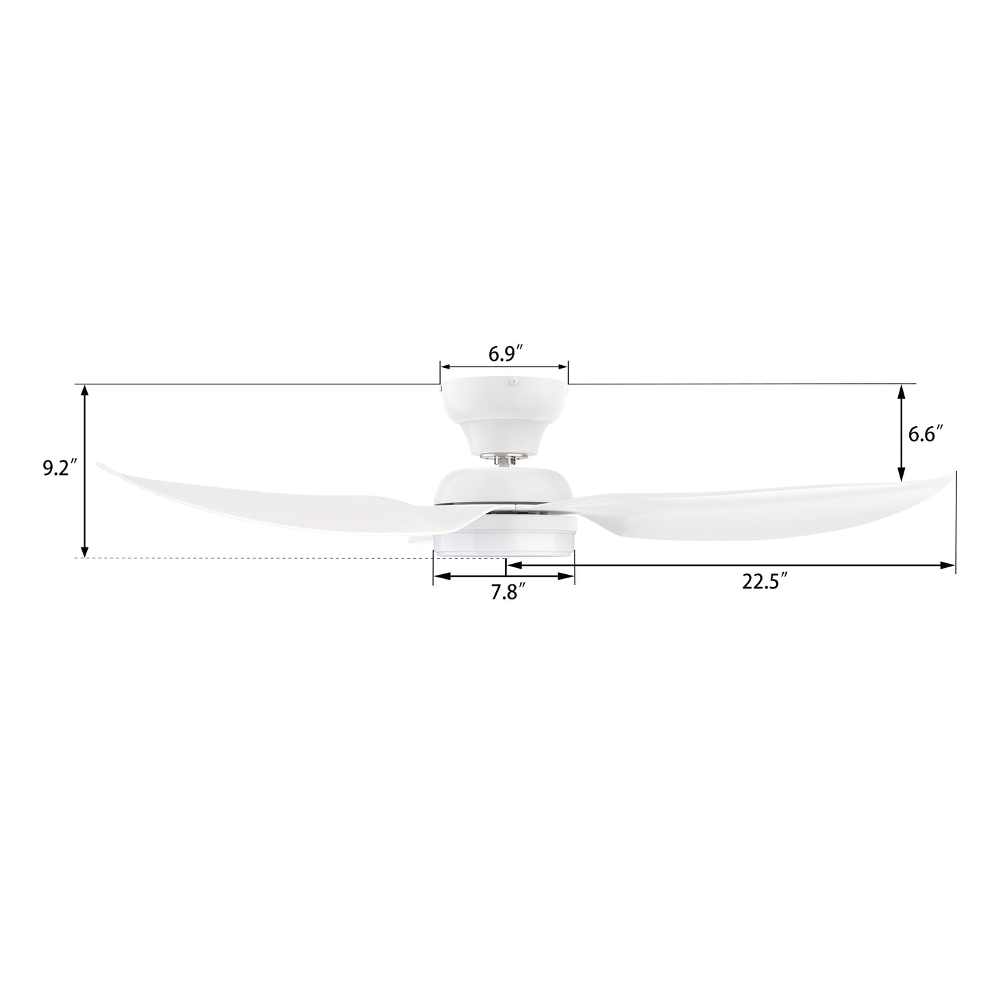 Axelle 45 inch 3-Blade Ceiling Fan with Remote Control - White