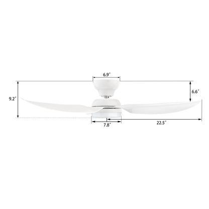 Axelle 45 inch 3-Blade Ceiling Fan with Remote Control - White