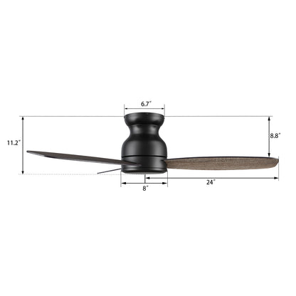 Stanley 48 inch 3-Blade Ceiling Fan with Remote Control - Black/Walnut & Barnwood (Reversible Blades)