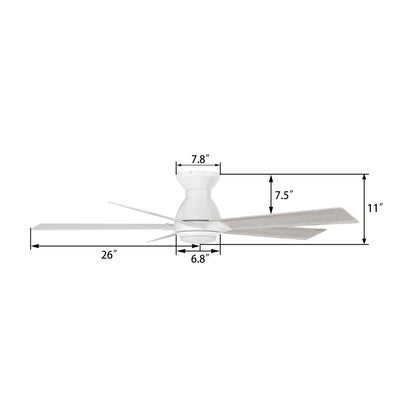 Clayton 52 inch 5-Blade Ceiling Fan with Remote- White