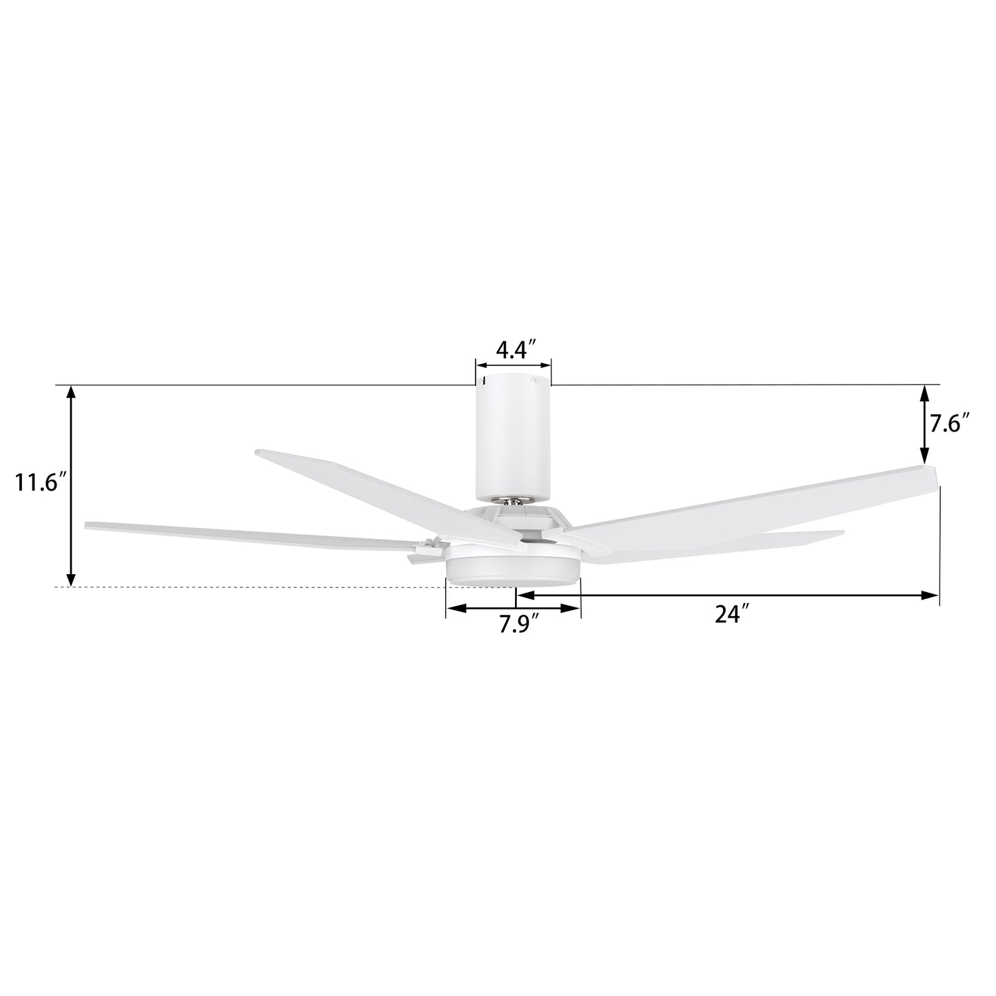 Lund 48 inch 5-Blade Ceiling Fan with LED Light Kit & Remote Control - White